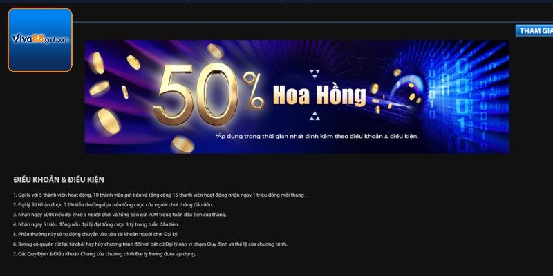 Chính sách hoa hồng đại lý Viva88 hấp dẫn – Cơ hội thu nhập tối đa